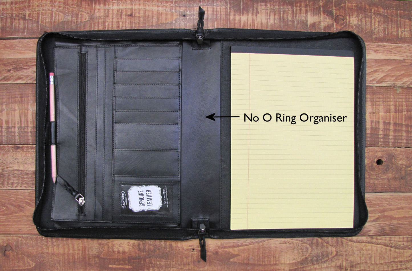 A4 Folder Personalised Leather Leaving Gift Name and Message H100-1 BLACK-GIFT