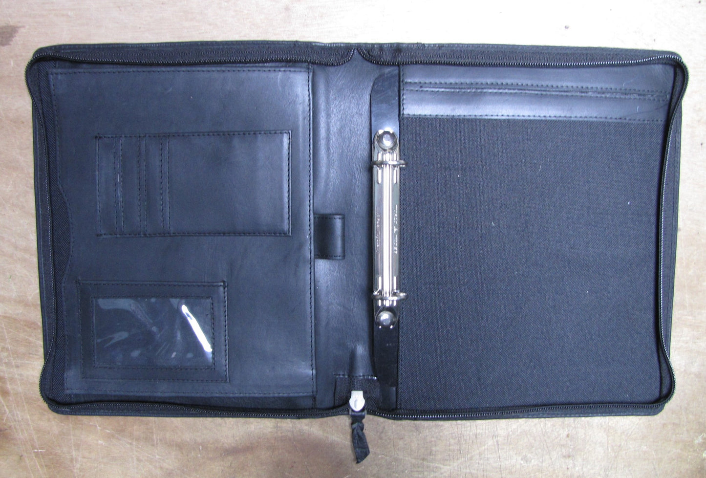 Black Leather A5 Folder Organiser Portfolio Diary Holder H0039-BLK