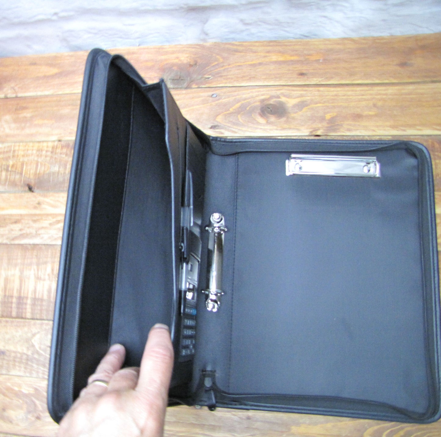 Black Faux Leather Classic Car Document A4 Folder (workshop) 3107