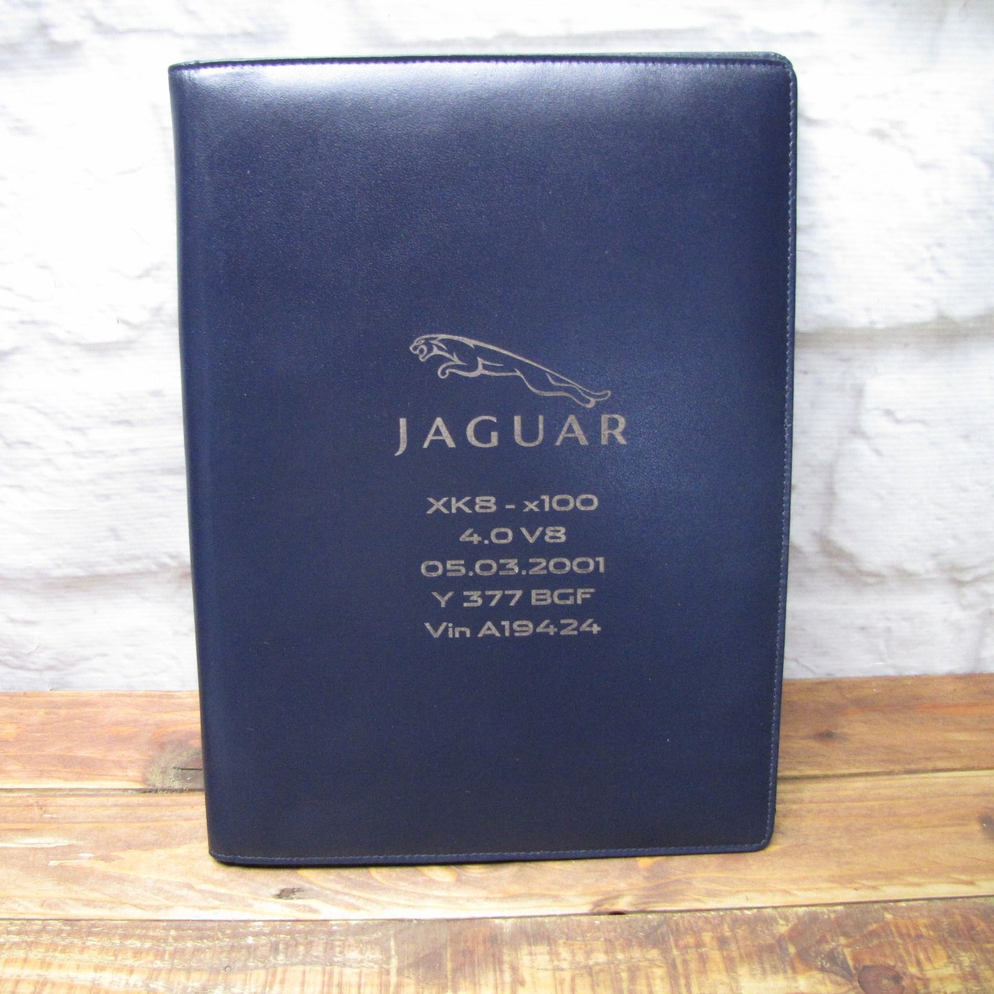 Blue Leather Classic Car Document A4 Folder Ring Binder