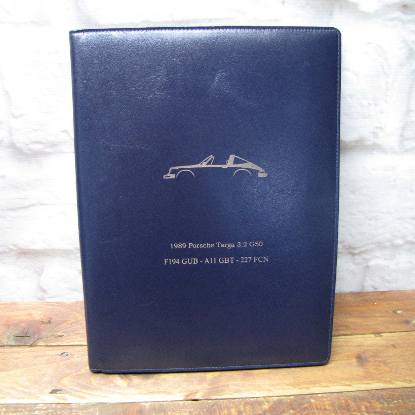 Blue Leather Classic Car Document A4 Folder Ring Binder