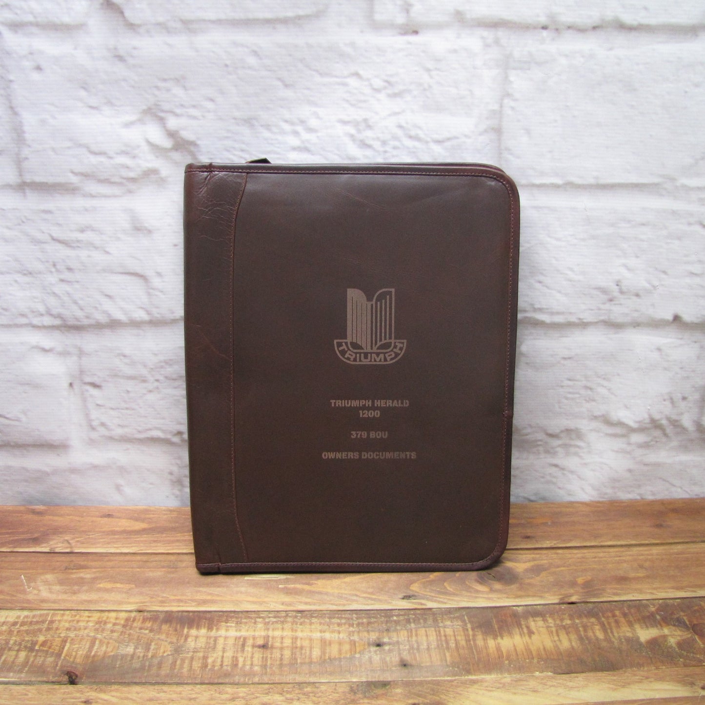 Brown Leather Classic Car Document A4 Folder Portfolio H0100-BRN-CLASSIC CAR