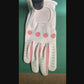 3 X Ladies Bowling Glove, Gabretta White Leather with Pink Left or Right Hand