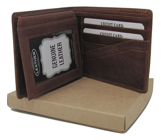 Personalised Brown Leather Wallet Gift Boxed