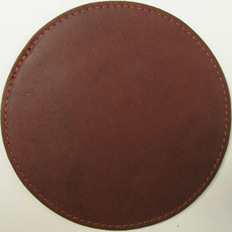 Brown Leather Round Coasters