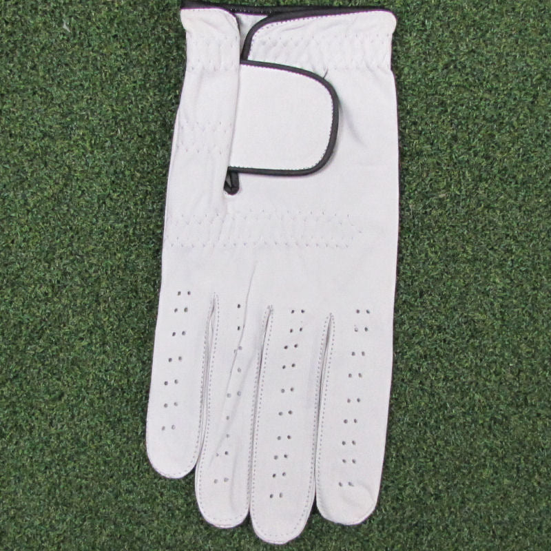Mens Golf Glove, Gabretta White Leather Left or Right Handed