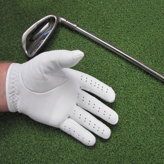 Premium Gabretta White Leather Golf Glove (Left Hand Glove)