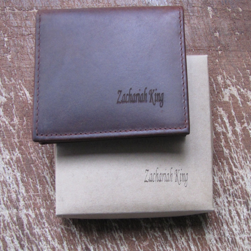 Leather ID Wallet Tan Leather