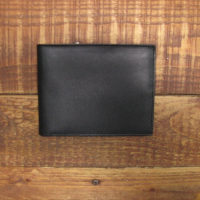 Personalised Black Leather Wallet Gift Boxed