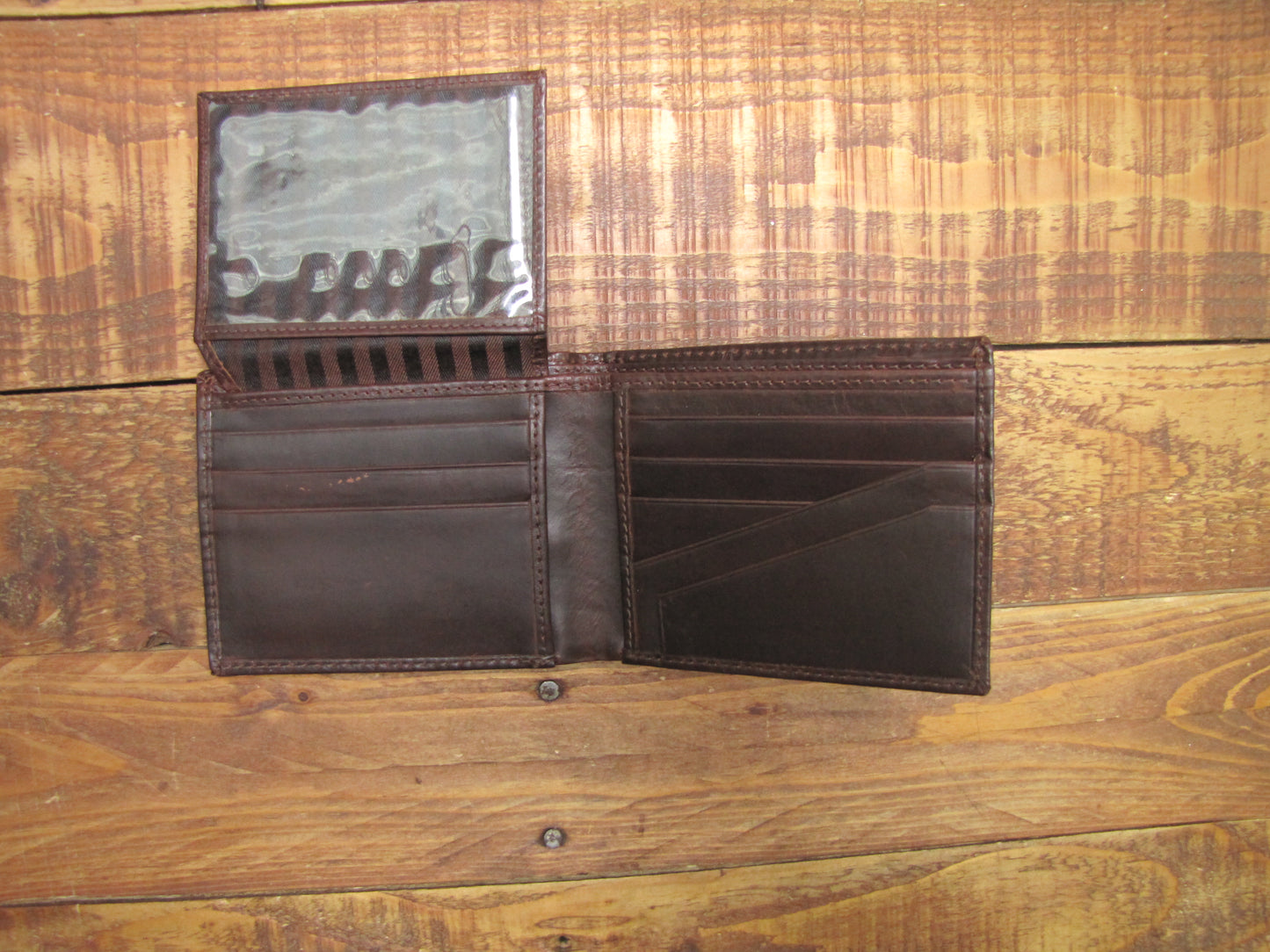 Personalised Brown Leather Wallet Gift Boxed