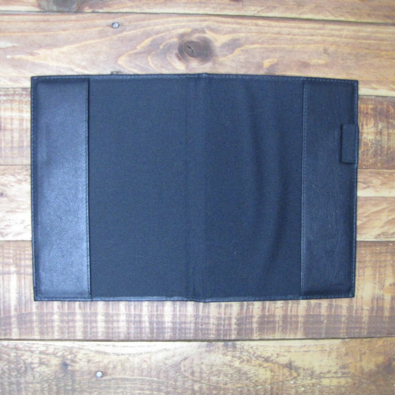 Black real Leather A5 diary notebook cover option to personalise with name logo