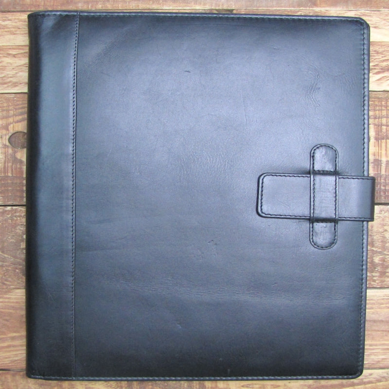 A4 Folder Personalised Leather Leaving Gift Name (Black)
