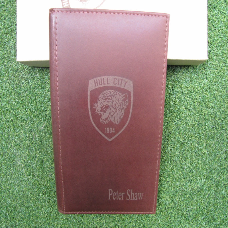 Genuine Leather Brown Golf Score Holder with Option to Personalise