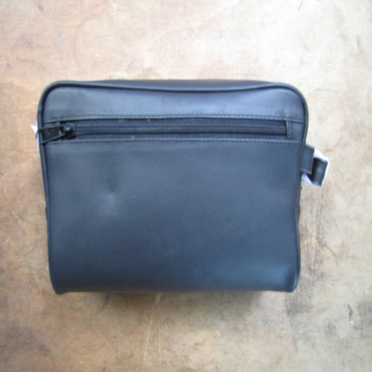Black Leather Wash Bag