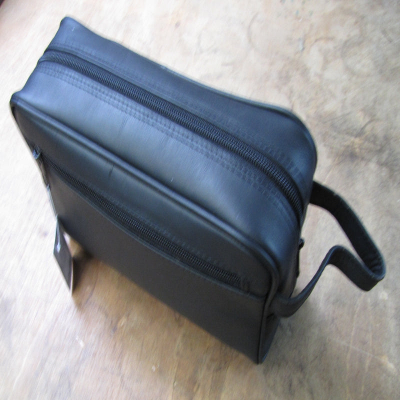 Black Leather Wash Bag