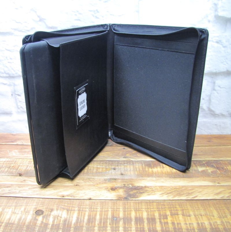 Ipad Pro Case black Leather A4 Folder Organiser Portfolio IT08
