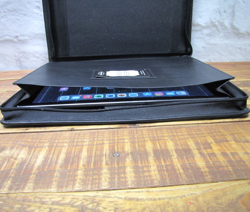 Ipad Pro Case black Leather A4 Folder Organiser Portfolio IT08