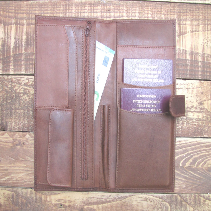 Travel Passport Wallet Tan Leather