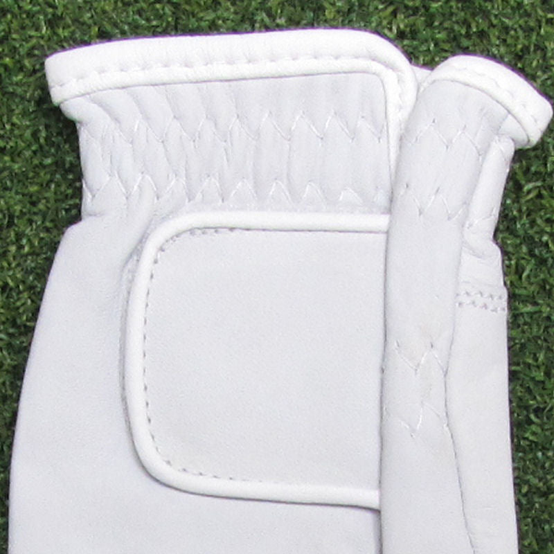 Ladies Golf Glove, Gabretta White Leather with Pink Left or Right Hand