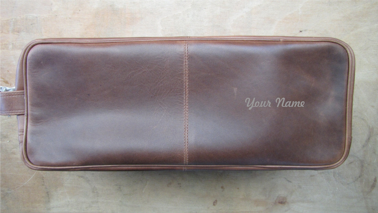 Real Leather Brown Tan Golf Shoe Bag