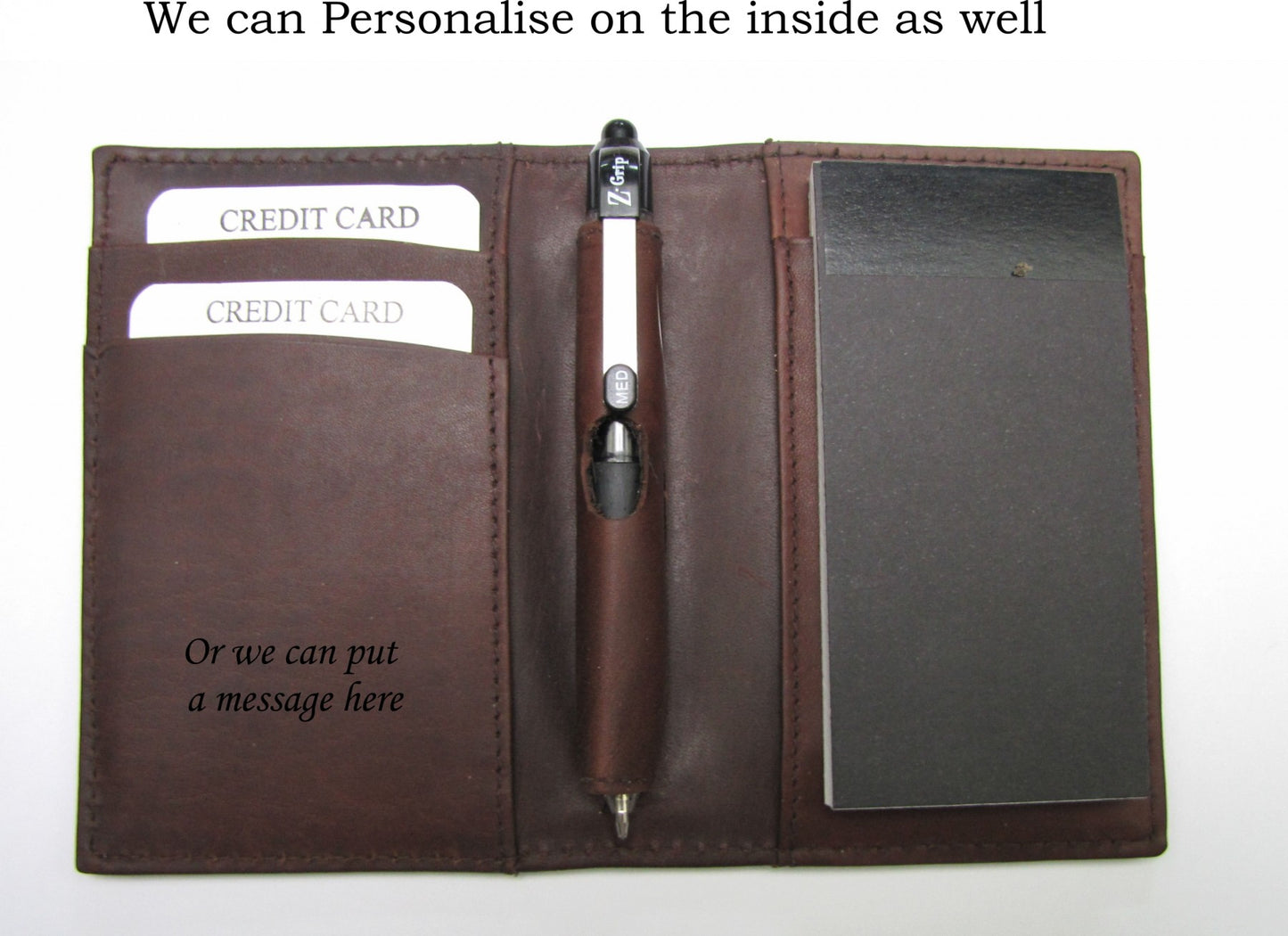 A7 Personalised Leather Notebook Gift (Brown)