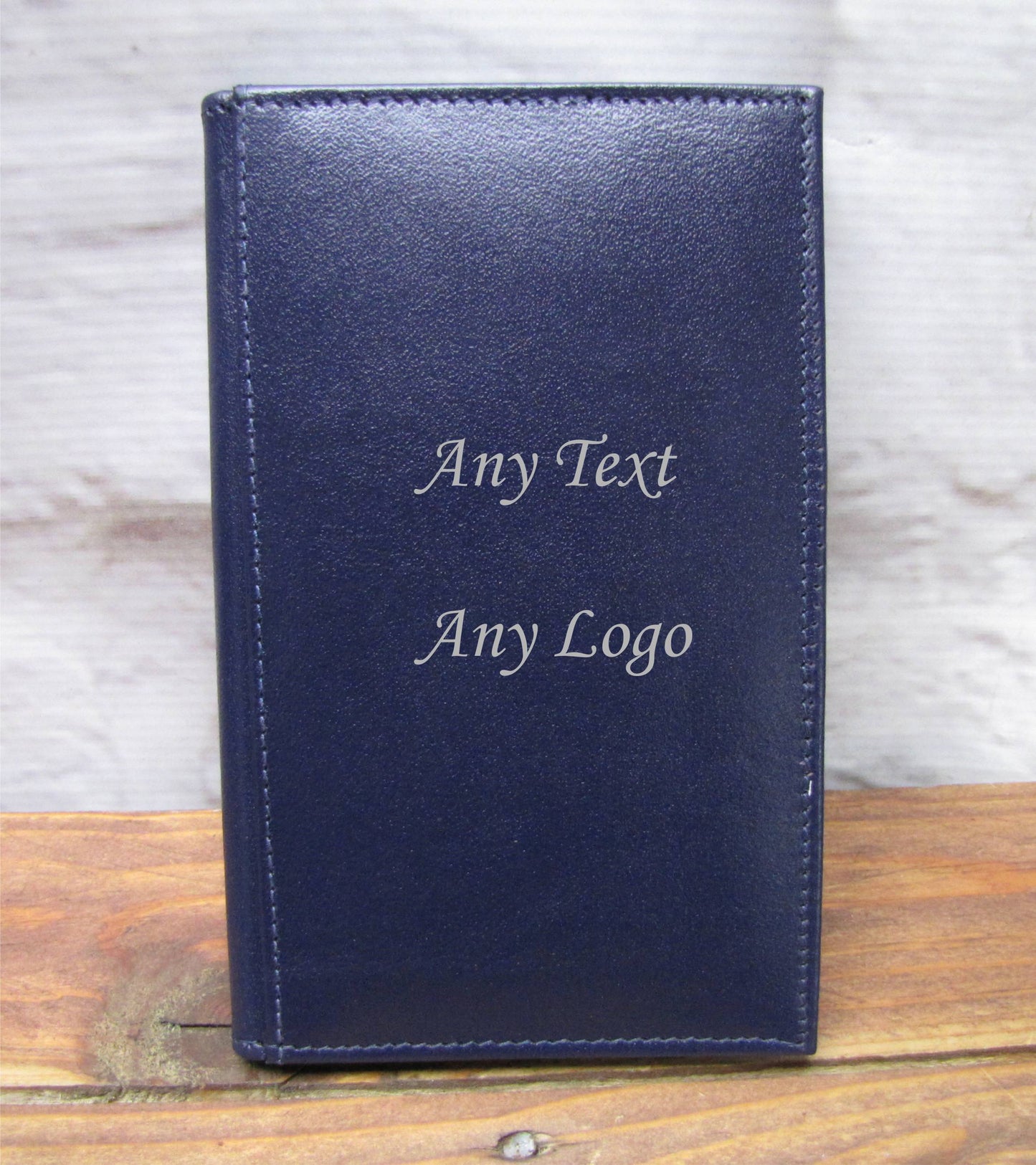 Genuine Leather Blue Golf Score Holder with Option to Personalise
