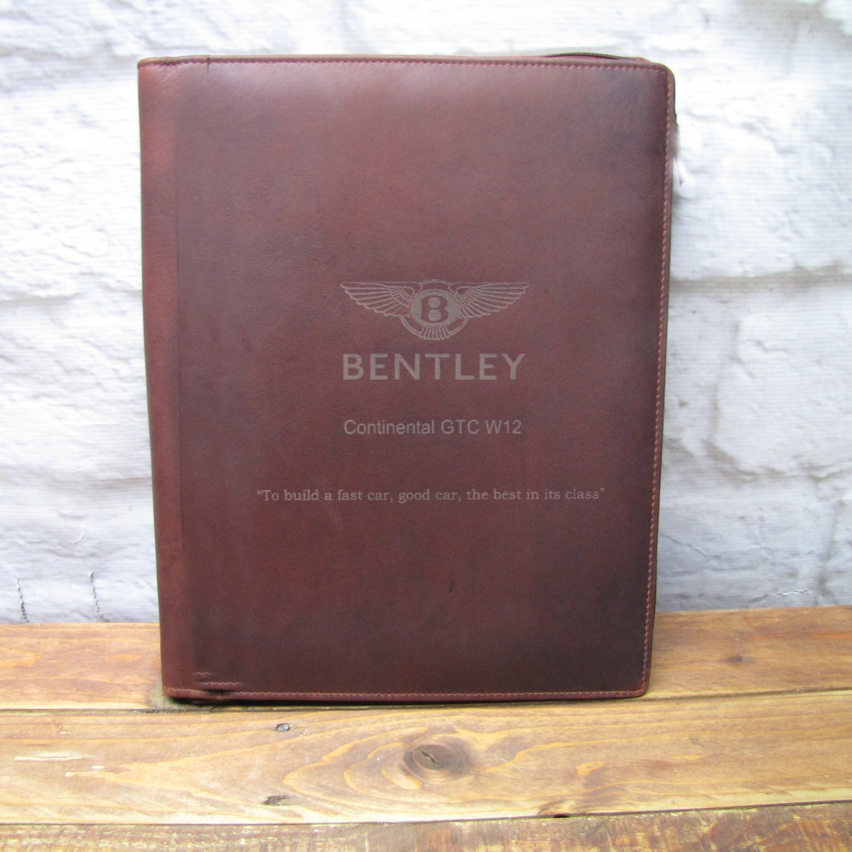 Brown Leather Classic Car Document A4 Folder Ring Binder VS993