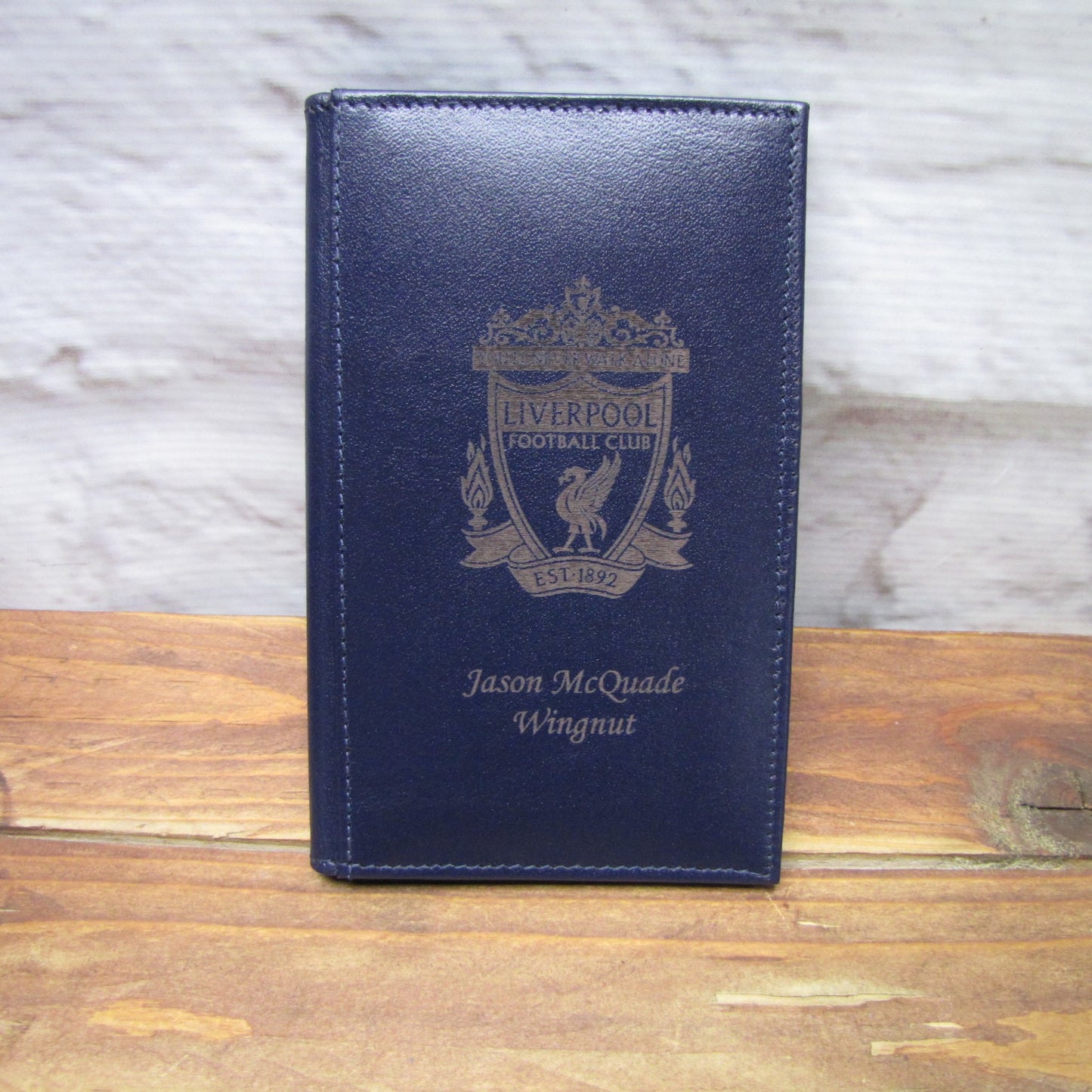 Genuine Leather Blue Golf Score Holder with Option to Personalise