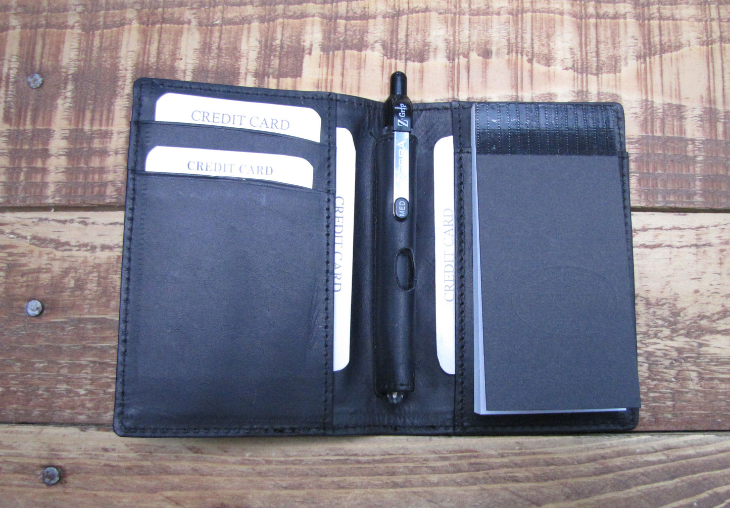 Black Leather A7 Style Notepad Holder H0087-BLK
