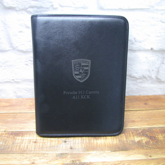 Black Faux Leather Classic Car Document A4 Folder (workshop) 3107