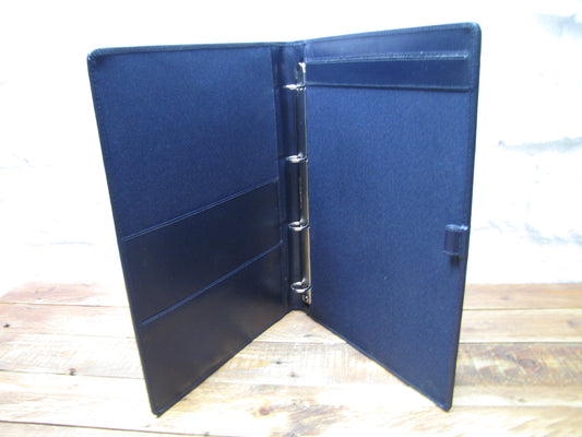 Blue Leather Classic Car Document A4 Folder Ring Binder