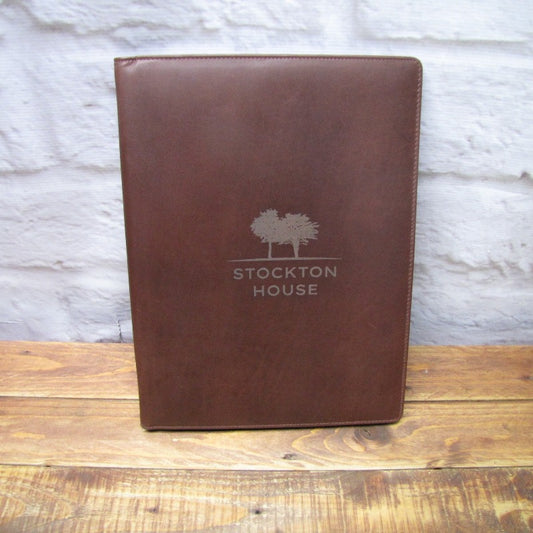 A4 Brown Leather Guest Room Information Folder
