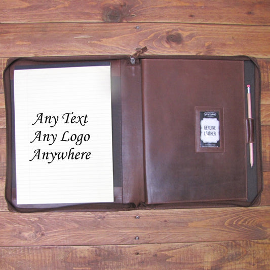 Left Hand Brown Leather A4 Folder Organiser Portfolio 4 Ring Organiser
