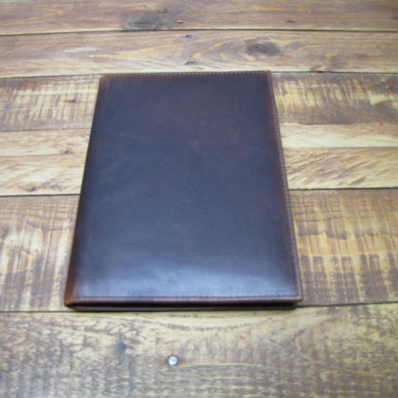 Brown real Leather A5 diary notebook cover option to personalise with name logo