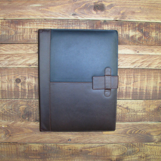 Executive Leather A4 Folder Organiser Portfolio IT124-BLK&TAN