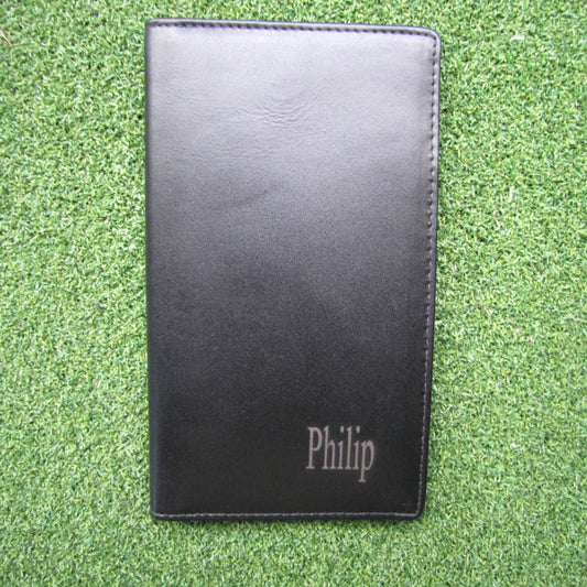 Genuine Leather Black Golf Score Holder with Option to Personalise