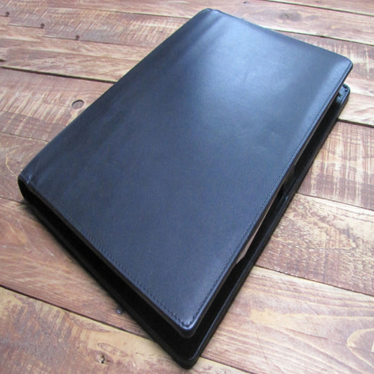 A4 Black Leather Folder Fold Close Folder VS829-BLACK