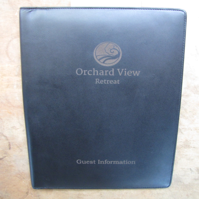 A4 Black Leather Guest Room Information Folder VS829-A-BLK